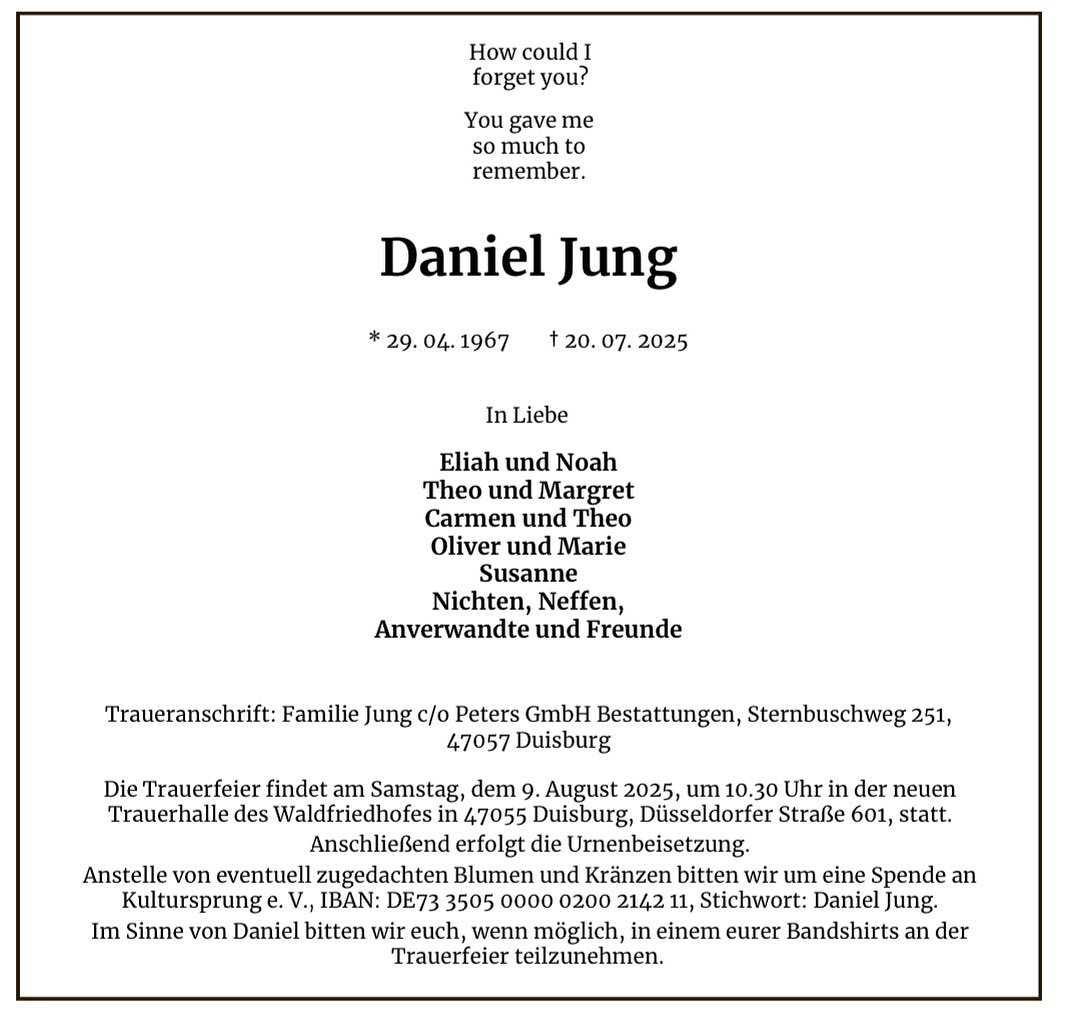 In Gedenken an Daniel Jung